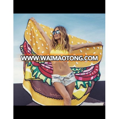 Minzart BB0024 Fashion hamburger pattern beach towel pareo sarong pareo