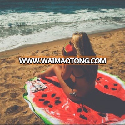 Minzart BB0030 Fashion Round Cheap Large Custom Round Beach Towel Watermelon Beach Towel