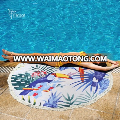 Minzart BT0091 Newest design Circular Beach Towel Cotton Round Beach Towel