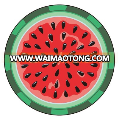 Round Watermelon Pattern Microfiber Beach Towel